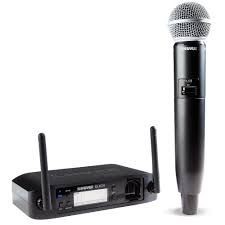 Shure GLX-D wireless microphone system with handheld SM58 transmitter rental